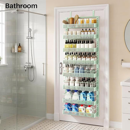 SNTD 8 Tiers Over the Door Organizer, Height Adjustable Spice Rack, Dense Mesh - Image 9