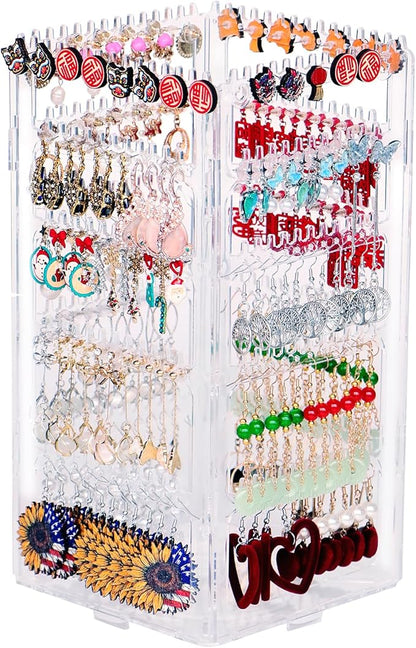 17Dec 360 Rotating Earring Holder Organizer Stand, 5 Tiers Acrylic Jewelry by 17Dec