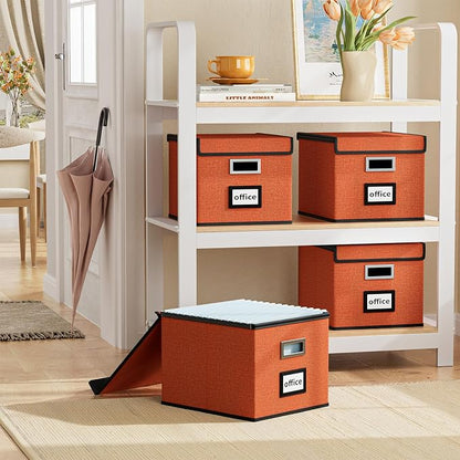 File Organizer Box with Lids, Collapsible File Folder Organizer | File Box with - Image 2