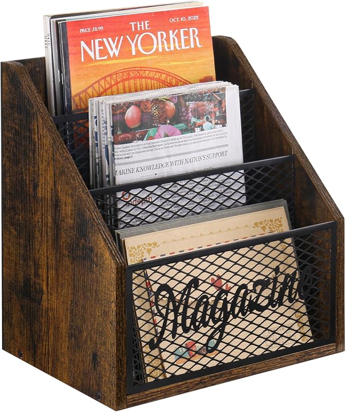 YINMIT Magazine Holder, Stepped 3 Tier Magazine Rack Floor, Magazine Storage by YINMIT