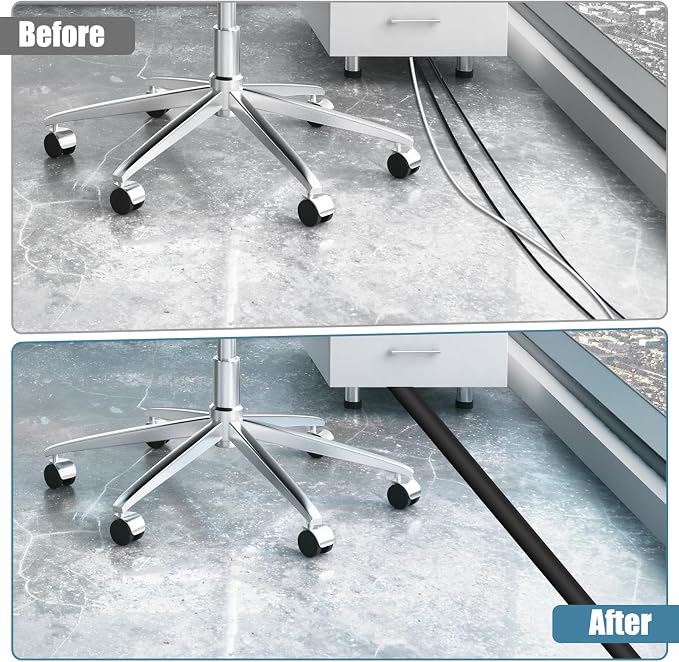 Floor Cord Covers for Wires 3.3FT Cable Hider Wire Cover Self Adhesive Cord - Image 4