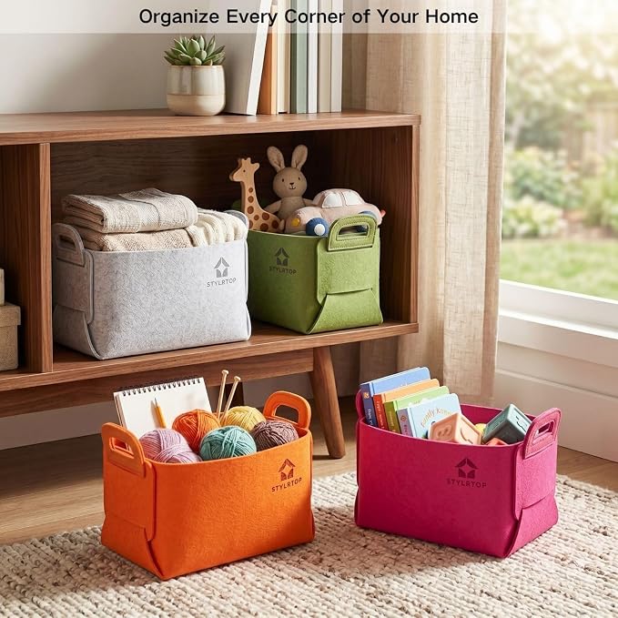 Felt Storage Bin, Collapsible Felt Basket - Image 5