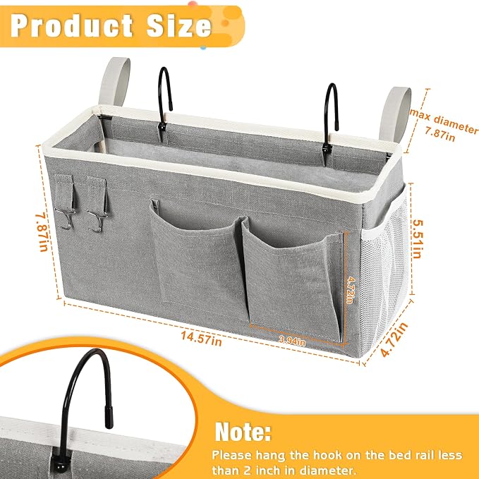 Lilithye Bedside Caddy Bedside Organizer Bedside Storage Caddy - Image 3