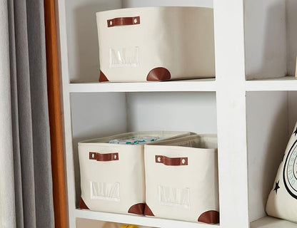 DECOMOMO White Storage Bins Fabric Storage Baskets - Image 6