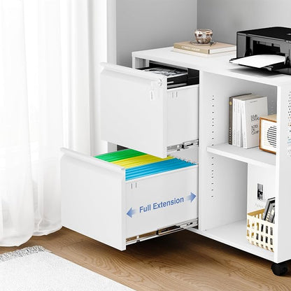 Metal File Cabinet, Lockable Lateral Filing Cabinet - Image 6