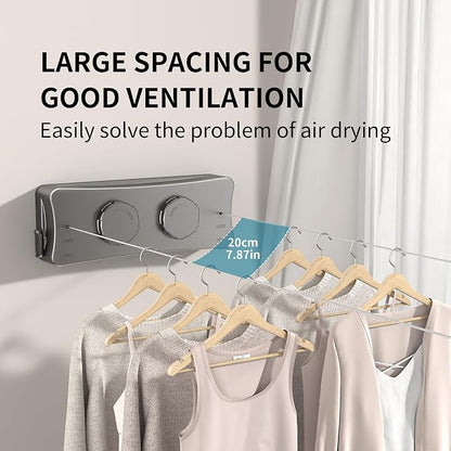 JOOM Retractable Clothesline Heavy Duty Clothes Drying Laundry Line Wall - Image 7