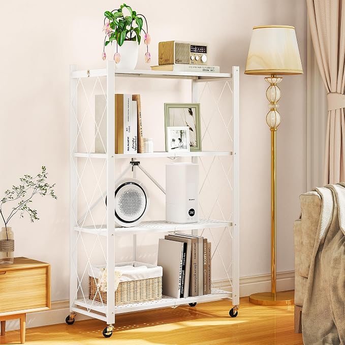 4-Tier Folding Metal Storage Rack - Image 2