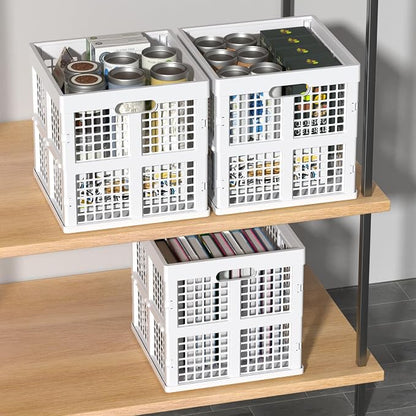 Sadstory 36 L Plastic Folding Storage Crate, Collapsible Crates, 3 Packs | - Image 7