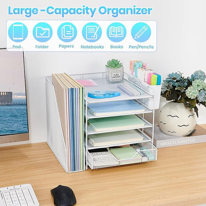 Desk Organizers and Accessories, 5-Tier Paper Letter Tray Organizer - Image 6