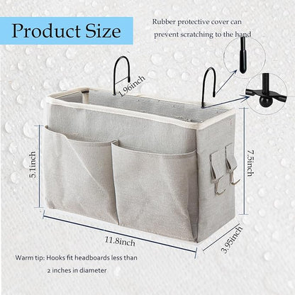 2-Pack Bedside Caddy, Bedside Hanging Storage Organizer - Image 3