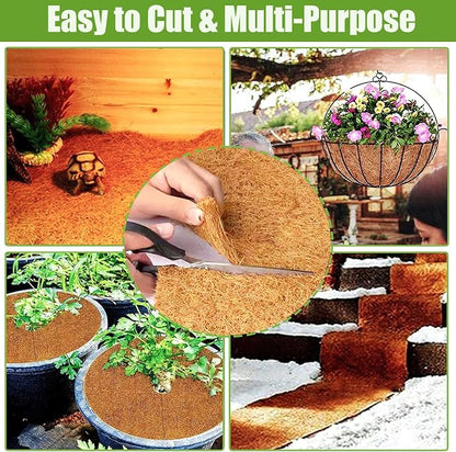 16x100 Inch Coconut Liner Roll for Planters Flower Basket Natural Coco Fiber - Image 4