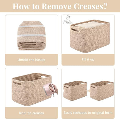 OIASKET 4Packs Natural Cotton Rope Storage Baskets - Image 9