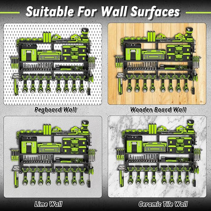 Power Tool Organizer Wall Mount, Heavy Duty Metal 4 Layer 8 Slots Drill Holder - Image 6