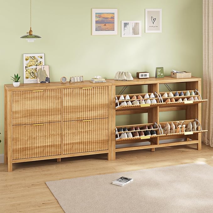 47" Fluted Shoe Cabinet Stoarge - Image 9