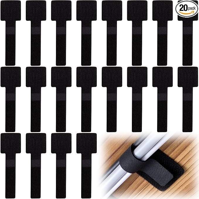 20pcs Hook and Loop Cable Ties, 3.55 Inch Self Adhesive Cable Management Straps by Unknown
