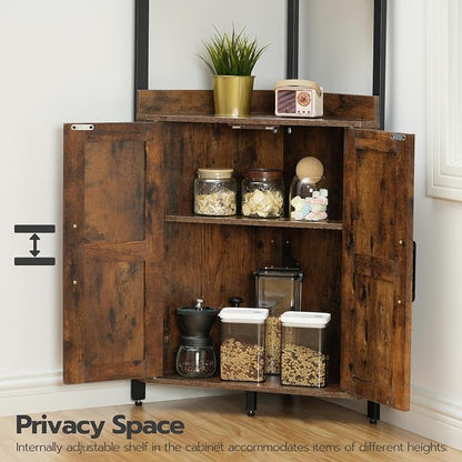 HOOBRO Corner Shelf with Storage, Tall Corner Cabinet, 5-Tier Bookshelf Stand - Image 6