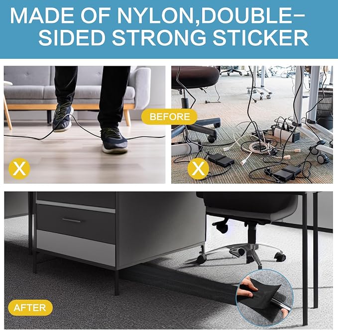 WILLBOND Carpet Cord Cover Cable Protector Floor Cover Cable Protector - Image 6