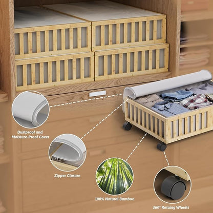 Bamboo Under Bed Storage Containers - Image 3
