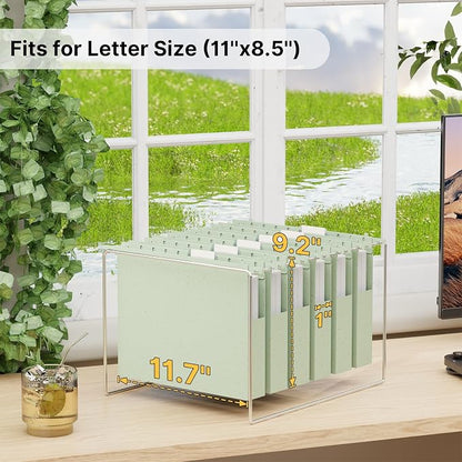 Wheat Straw Plastic Hanging File Folder Letter Size, Heavy Duty 1 Inch Expansion - Image 2