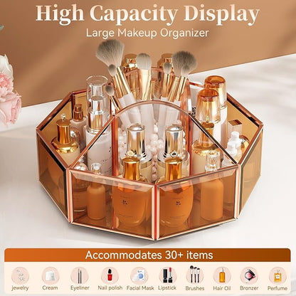 CoralHouse 360° Rotating Makeup Organizer Spinning Vanity Organizer - Image 3