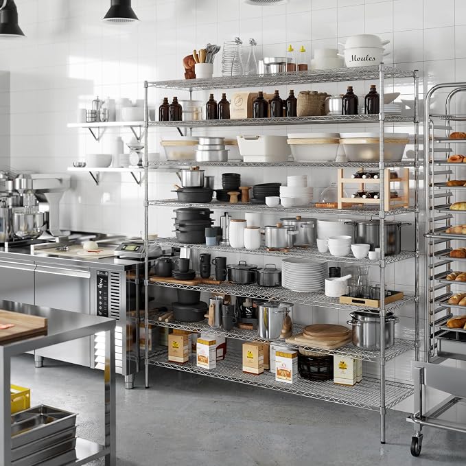 21" Deep x 72" Wide x 86" Height Wire Shelving Kit | 8-Tier | NSF Commercial - Image 4