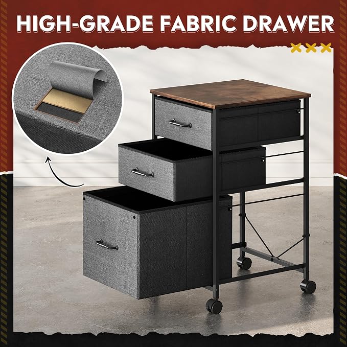 DEVAISE Mobile File Cabinet, Rolling Printer Stand - Image 4