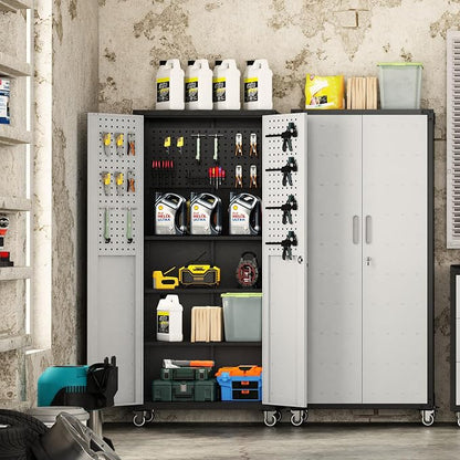 Garage Metal Storage Cabinet, Heavy-Duty Shelving Unit - Image 7