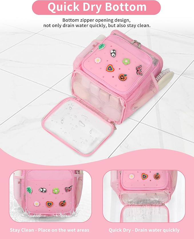 Hanging Shower Caddy Portable, Mesh Shower Bag - Image 3