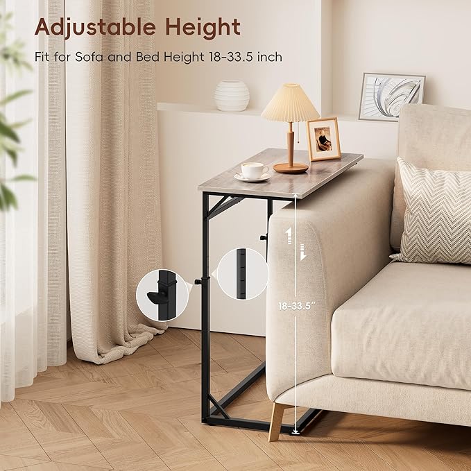 Vagusicc C Shaped End Table, 33.5"Tall Side Table - Image 5