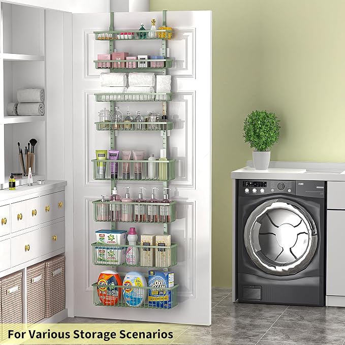 Moforoco Sage Green Over The Door Pantry Organizer, Pantry Door Organizer - Image 5