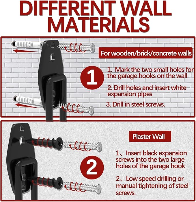 3-H Garage Wall Hooks 20 Pack, Garage Hooks Heavy Duty - Image 7