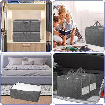 2Pack 105L Extra Large Storage Bags, Folding Comforter Blanket Storage Bags - Image 6
