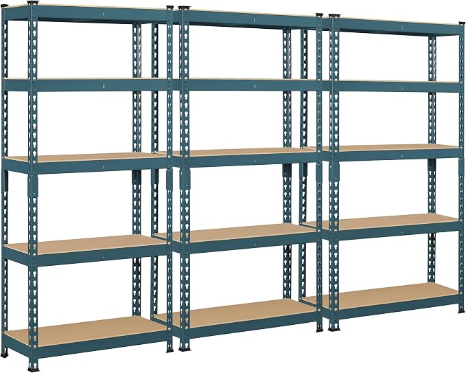 Topeakmart 3 PCS 5-Tier Utility Shelves, Metal Storage Shelves Garage Shelving by Topeakmart