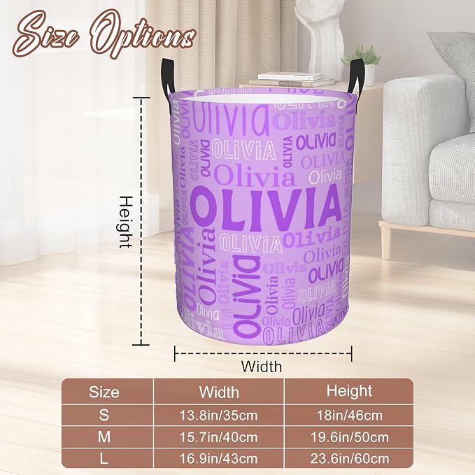 Custom Name Laundry Hamper, Personalized Laundry Basket - Image 3