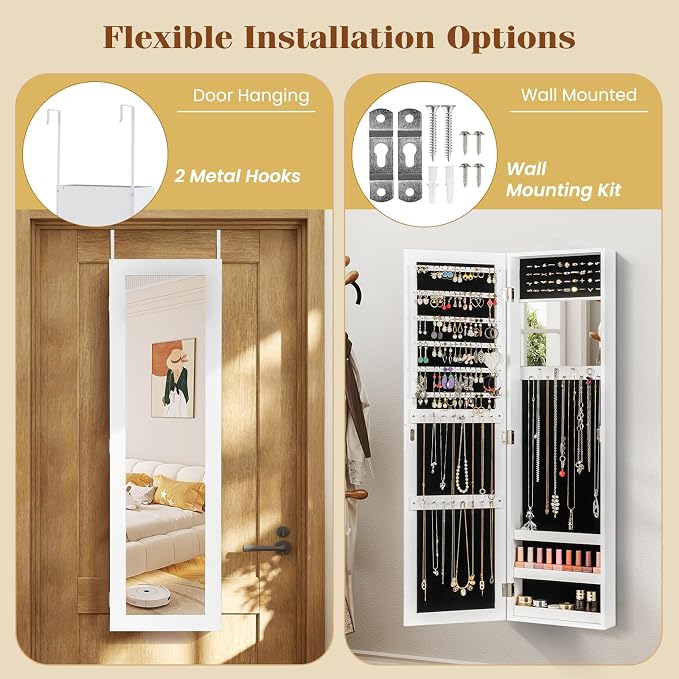 Giantex Wall Mounted Jewelry Cabinet - Image 4