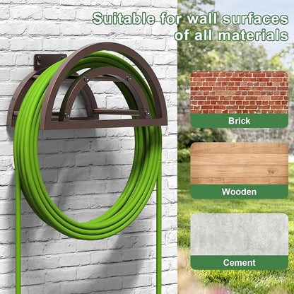 OLV Garden Hose Holder, Outdoor Hose Holder Wall Mounted Holds 125-ft Hose - Image 5
