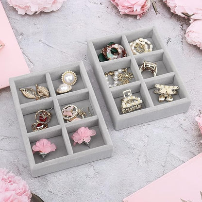 DesignSter Small Jewelry Tray, Velvet Jewelry Display Tray, Stackable Jewelry - Image 5