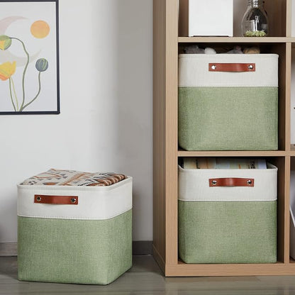 HNZIGE Fabric Storage Cubes Set of 4, 12 x 12 Decorative Bins - Image 7
