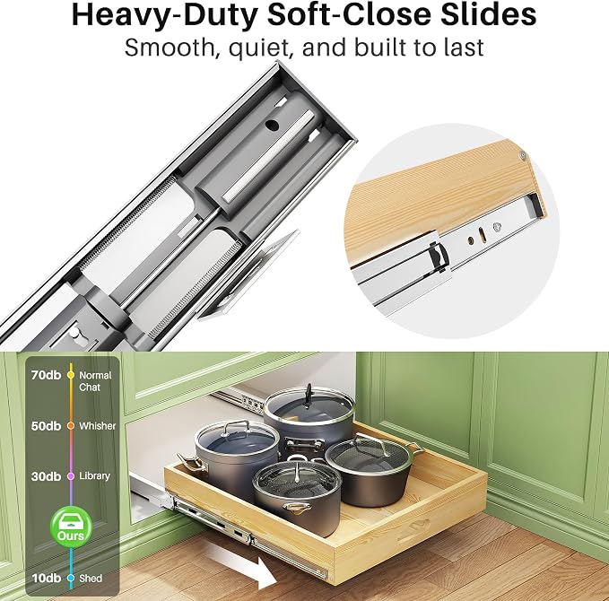 Pull Out Cabinet Organizer, Soft Close Wooden Slide Out Drawers - Image 4