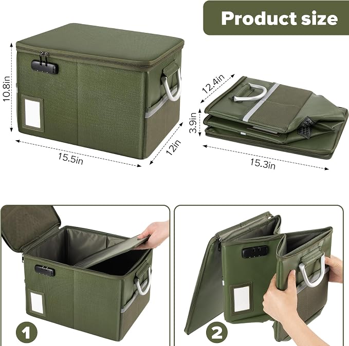 TOMKID Fireproof Document Box, Fire Proof Safe Box - Image 5