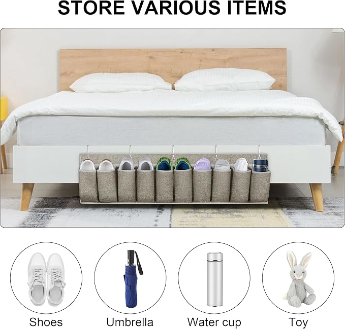 Libeder RV Shoe Organizer, Bedside Hanging Storage Pocket, 2 Pack, Dorm Bed - Image 3