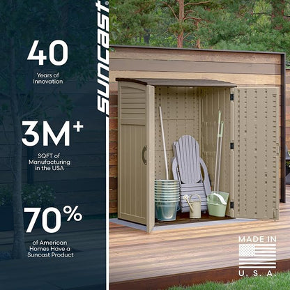 Suncast Outdoor Storage Shed, Water Resistant Resin Vertical Outdoor Storage - Image 9