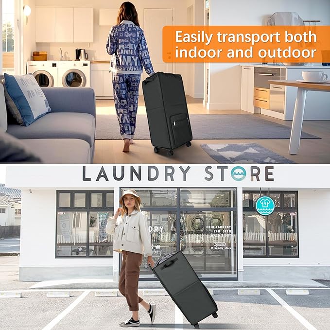Bukere Extra Large 2 in 1 Rolling Laundry Basket - Image 3