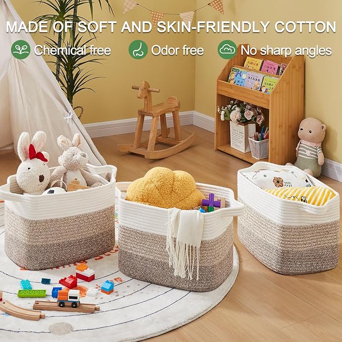 Storage Basket for Organizing, Woven Baskets for Storage, Rectangle Decorative - Image 5