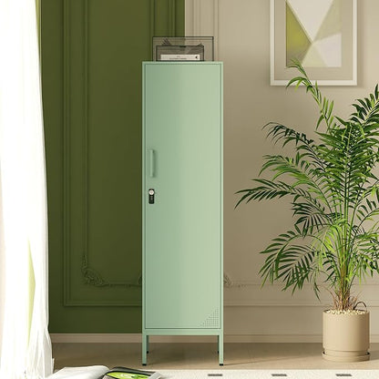 Green Metal Locker Cabinet, 59.1" Lockable Storage Locker by Home