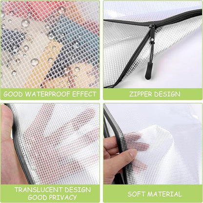 24pcs Mesh Zipper Pouches, A3 Size 17 x 12 inches Waterproof Black Zipper Bags - Image 3