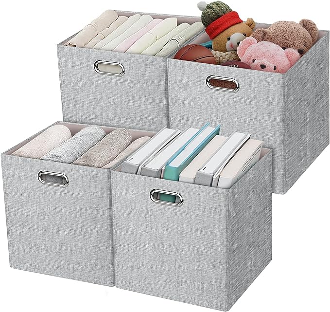 11 Inch Cube Storage Bins for Organization, Fabric Storage Cubes Closet Storage by Posprica