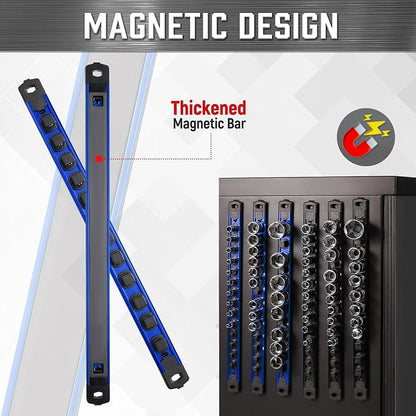 ALOANES 3/8-Inch Drive Magnetic Socket Organizer, Heavy Duty Aluminum Socket - Image 5
