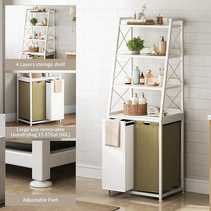 Herture Laundry Basket, 2 Section Laundry Hamper - Image 4