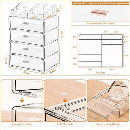 Yieach 5 Tier Clear Acrylic Makeup Organizers - Image 3
